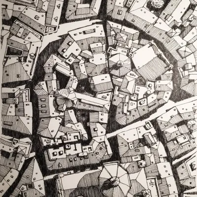 Architecture in pen & ink profile