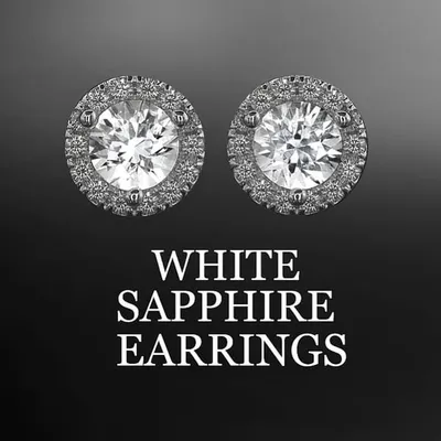 White Sapphire Earrings profile